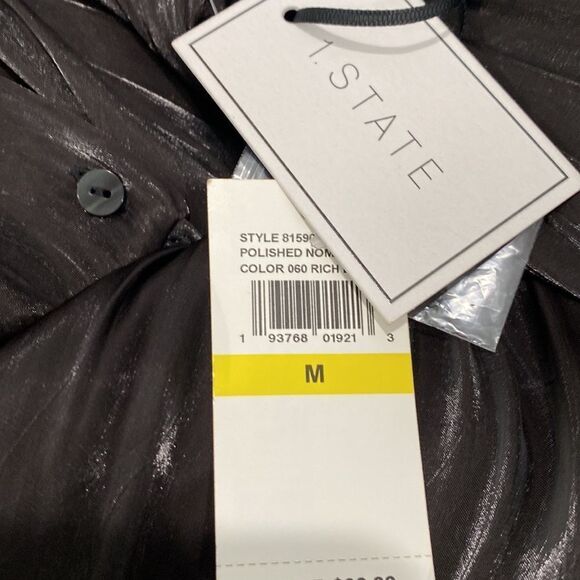 1. State Polished Nomad Blouse In Rich Black Size Medium - Picture 4 of 6